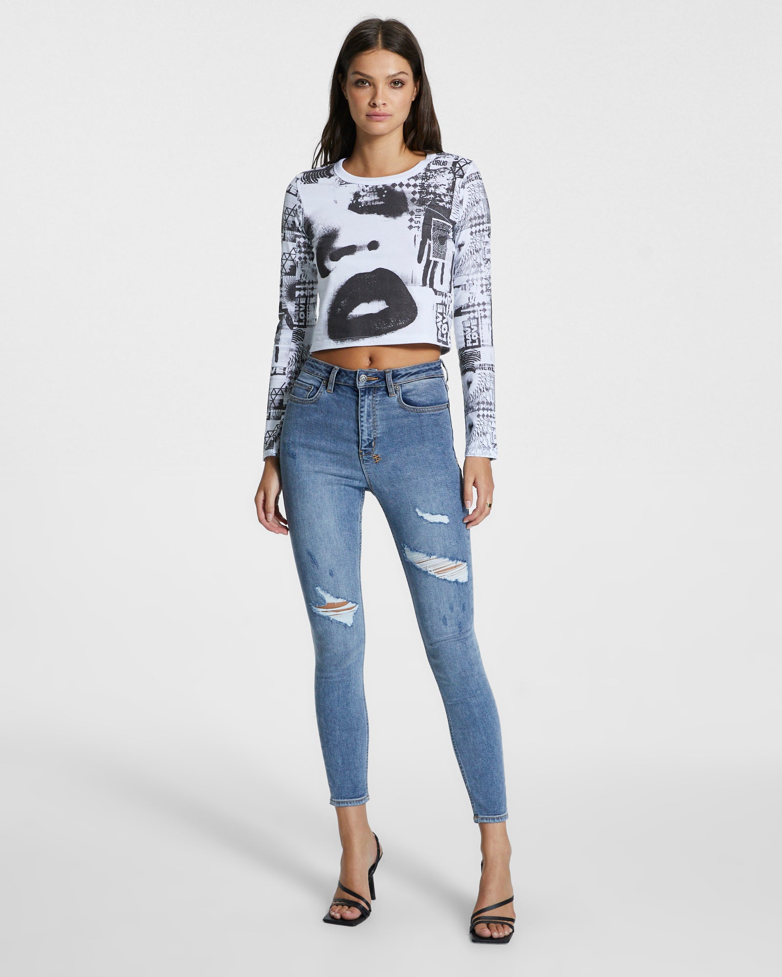 WOMENS  HI N WASTED EXPOSED HAVEN SKINNY DENIM JEANS