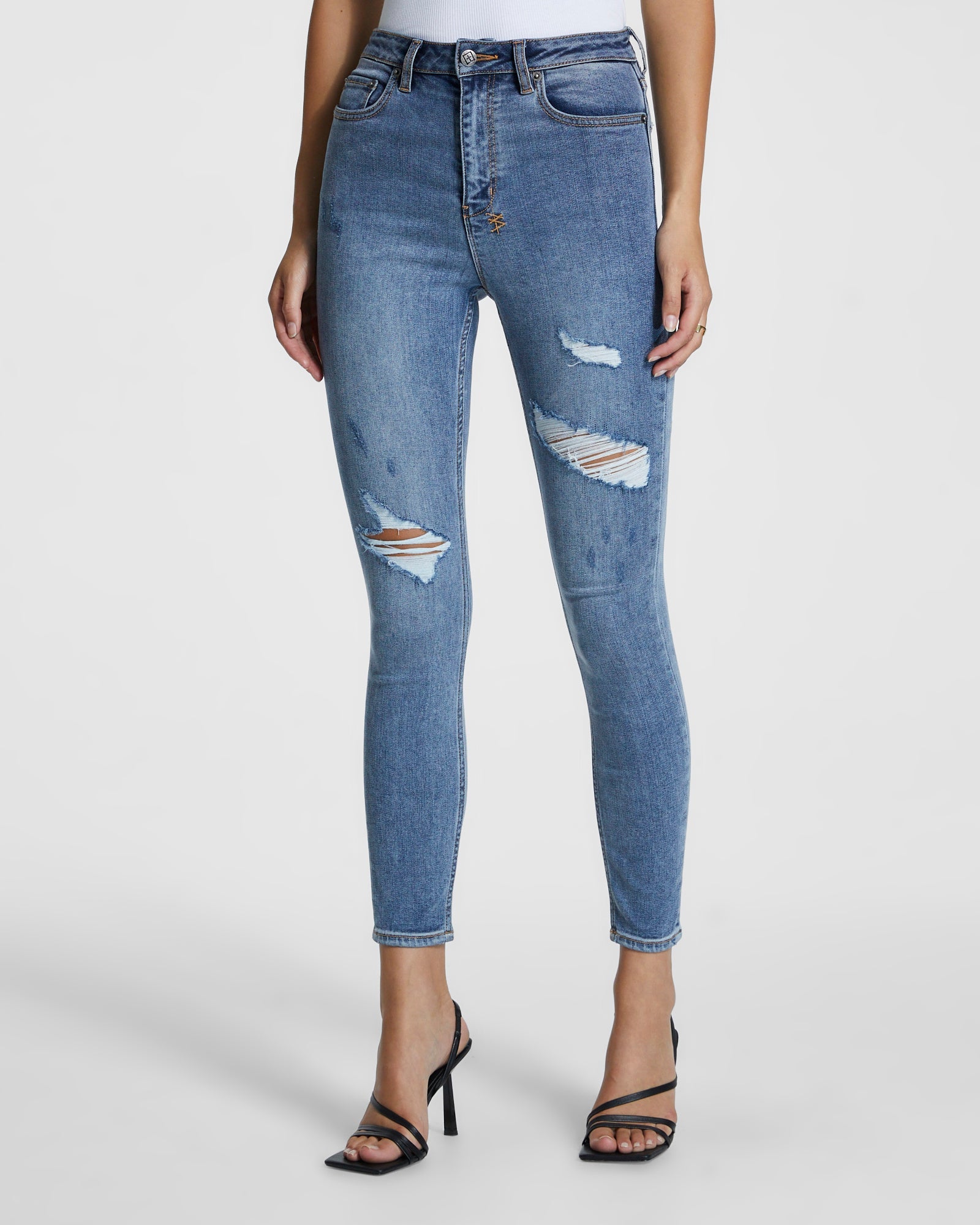 WOMENS  HI N WASTED EXPOSED HAVEN SKINNY DENIM JEANS