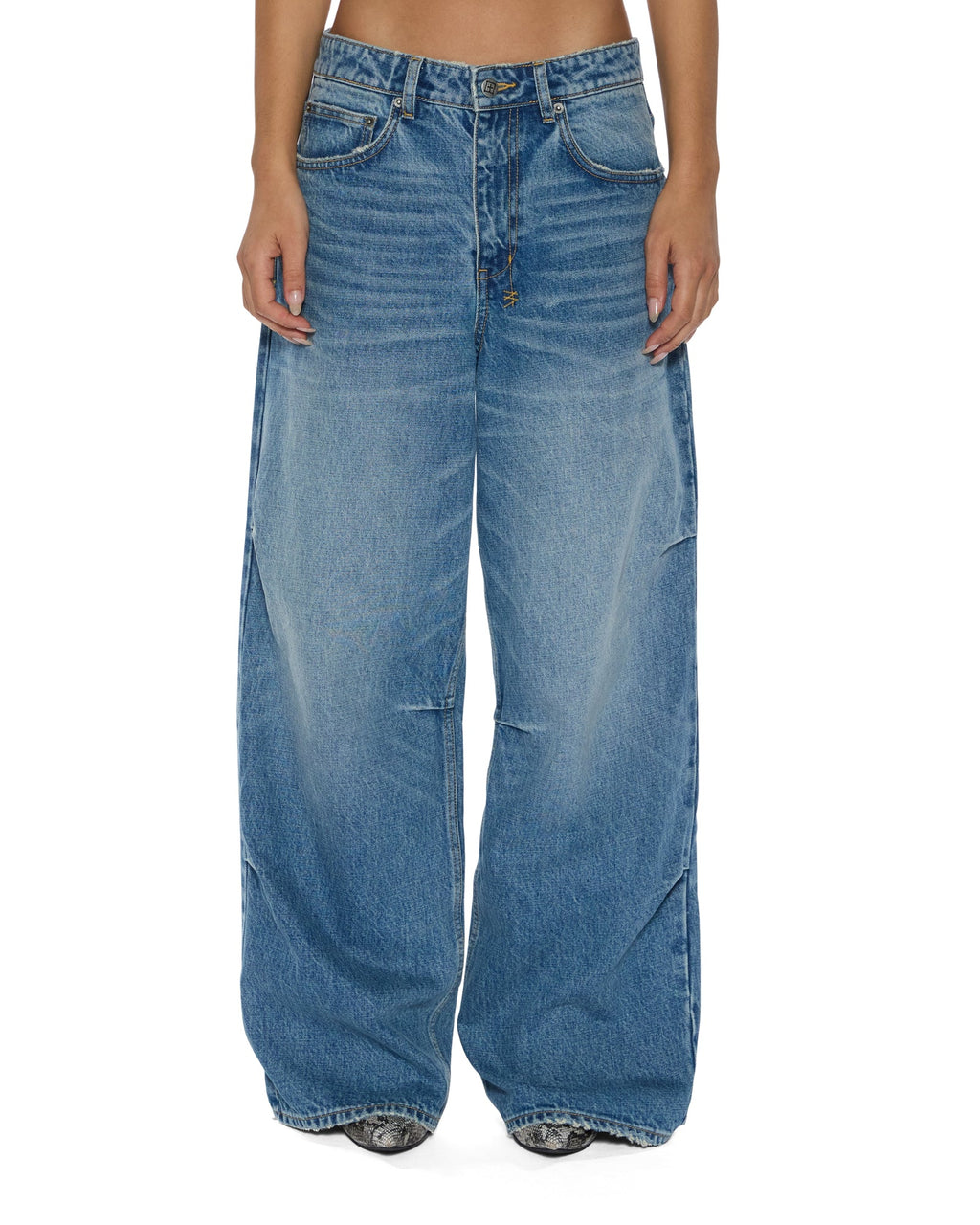 Womens Ksuper Maverik Baggy Denim Jeans - Denim