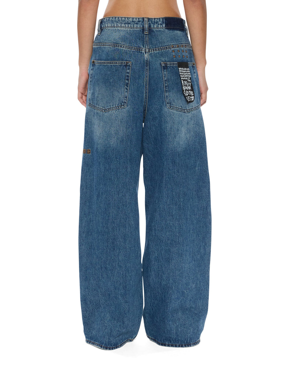 Womens Ksuper Aged Baggy Denim Jeans - Denim
