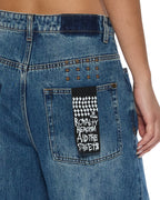 Womens Ksuper Aged Baggy Denim Jeans - Denim