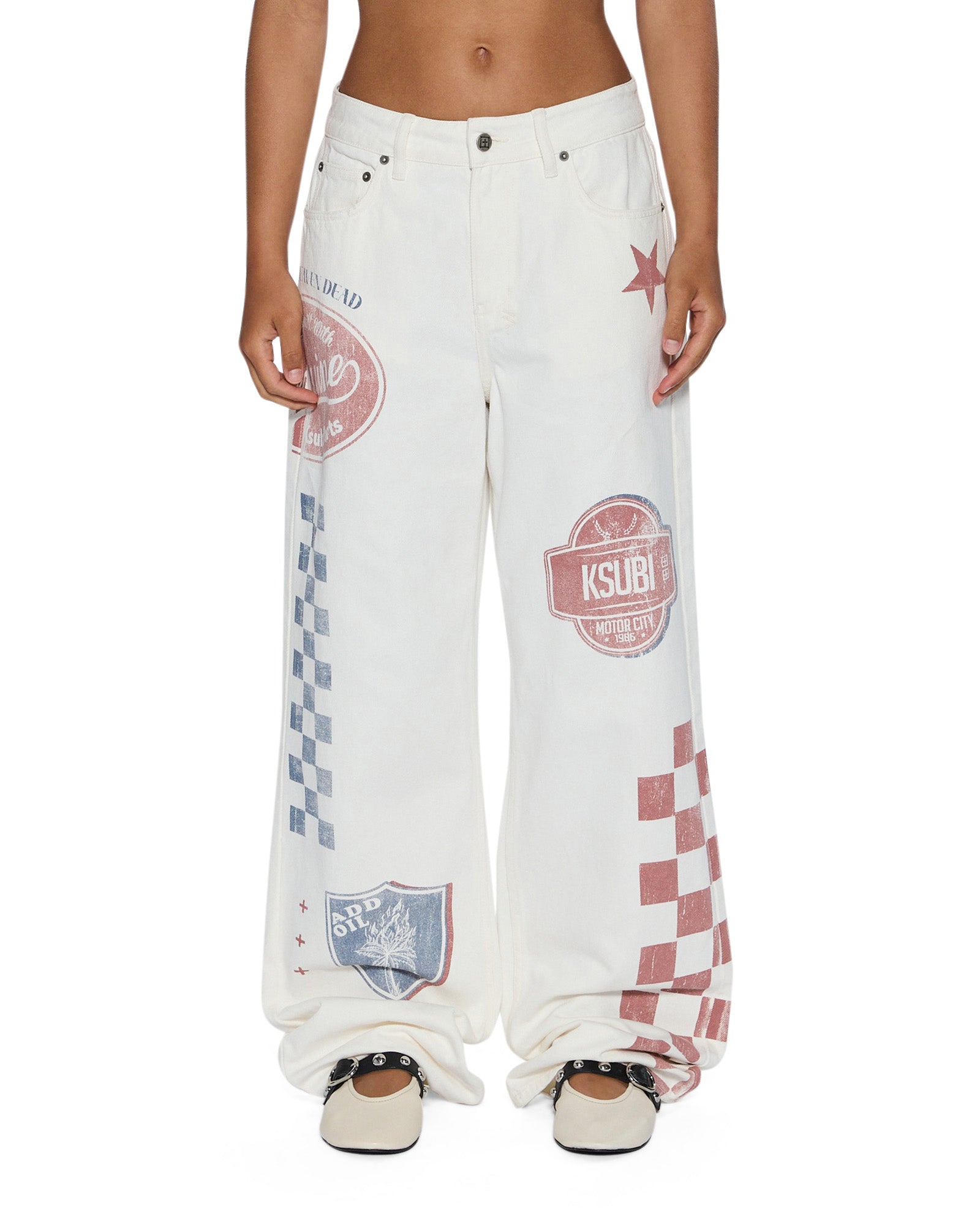 WOMENS LOW RIDER PITT LANE RELAXED DENIM JEANS