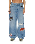 WOMENS LOW RIDER HORIZON PATCH DENIM JEANS