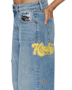 WOMENS LOW RIDER HORIZON PATCH DENIM JEANS