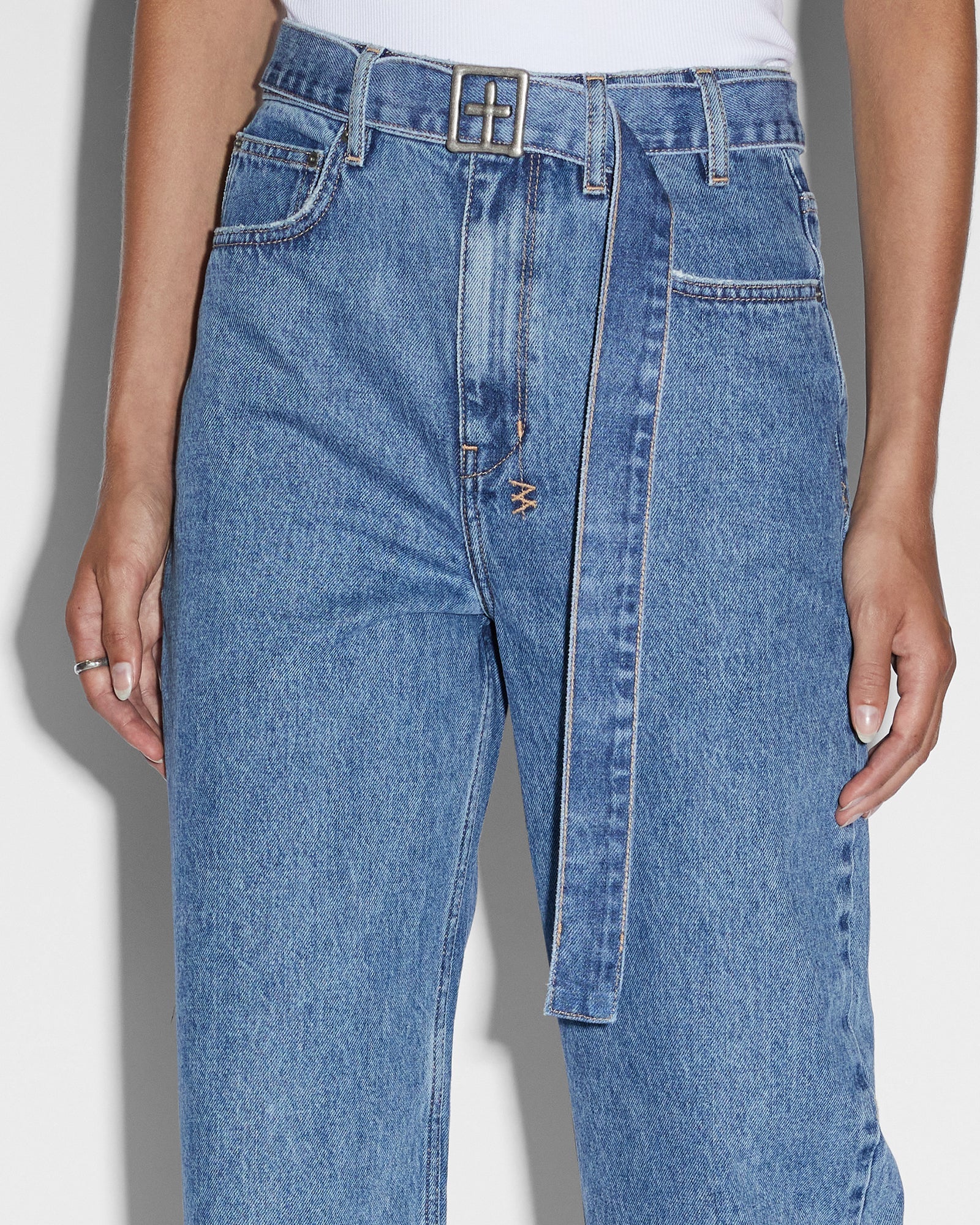 WOMENS PLAYBACK BELTED HERITAGE DENIM JEANS