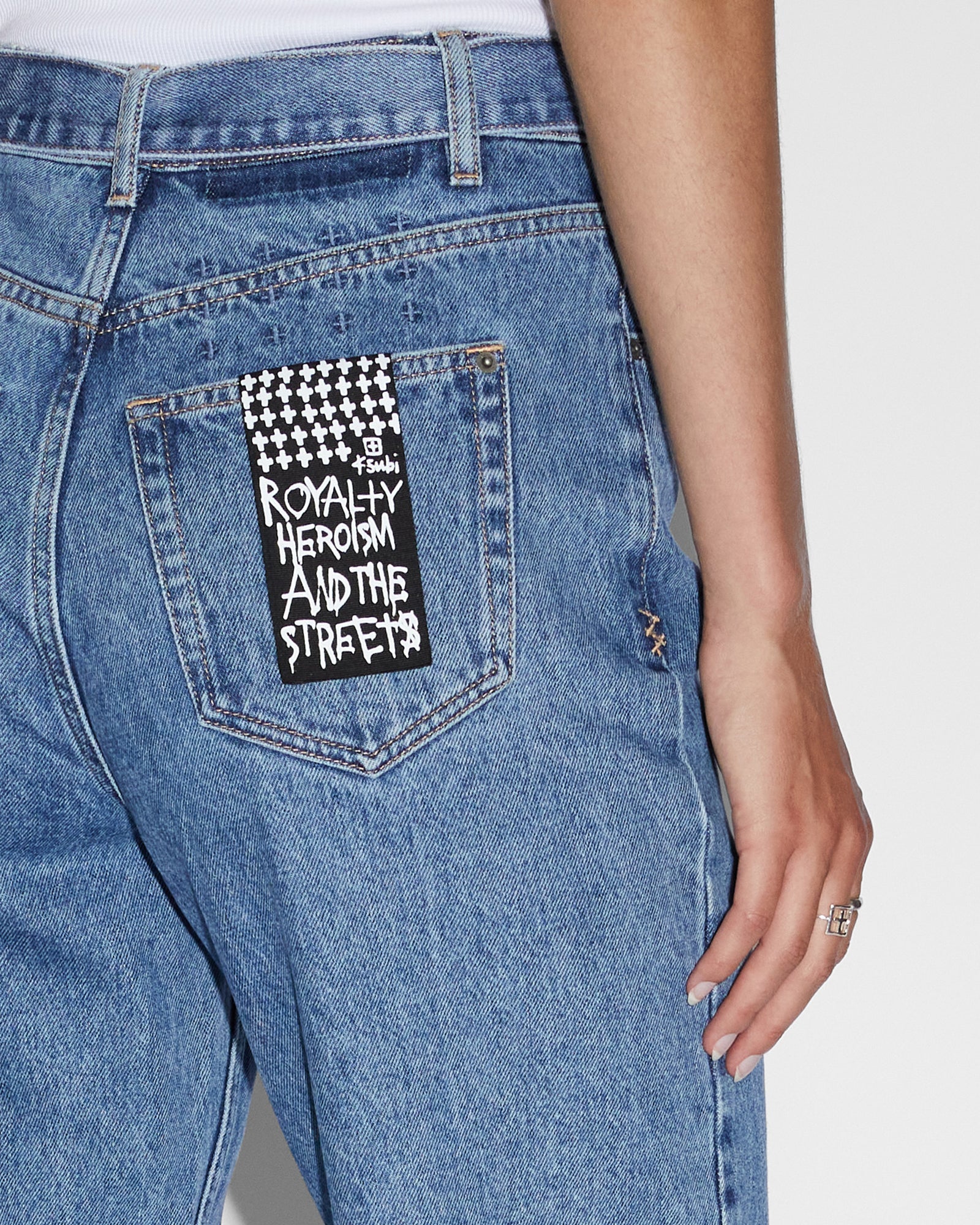 WOMENS PLAYBACK BELTED HERITAGE DENIM JEANS