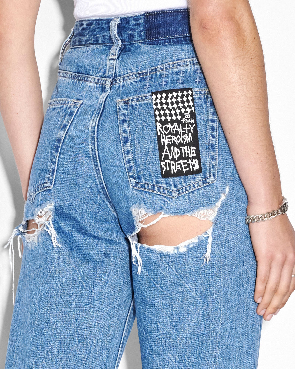 Womens Playback Ramble Trashed Straight Denim Jeans - Denim