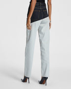 Womens Playback Black/bone Spliced Straight Denim Jeans - Multi Colour