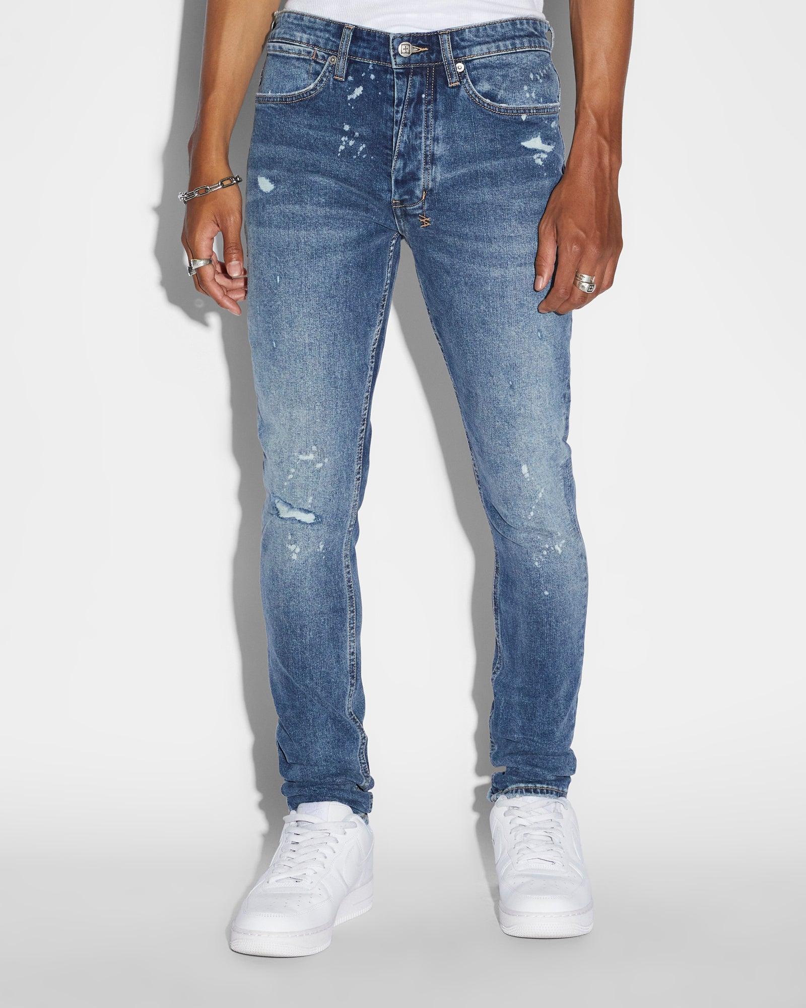 MENS  VAN WINKLE KULTURE TRASHED SKINNY DENIM JEANS