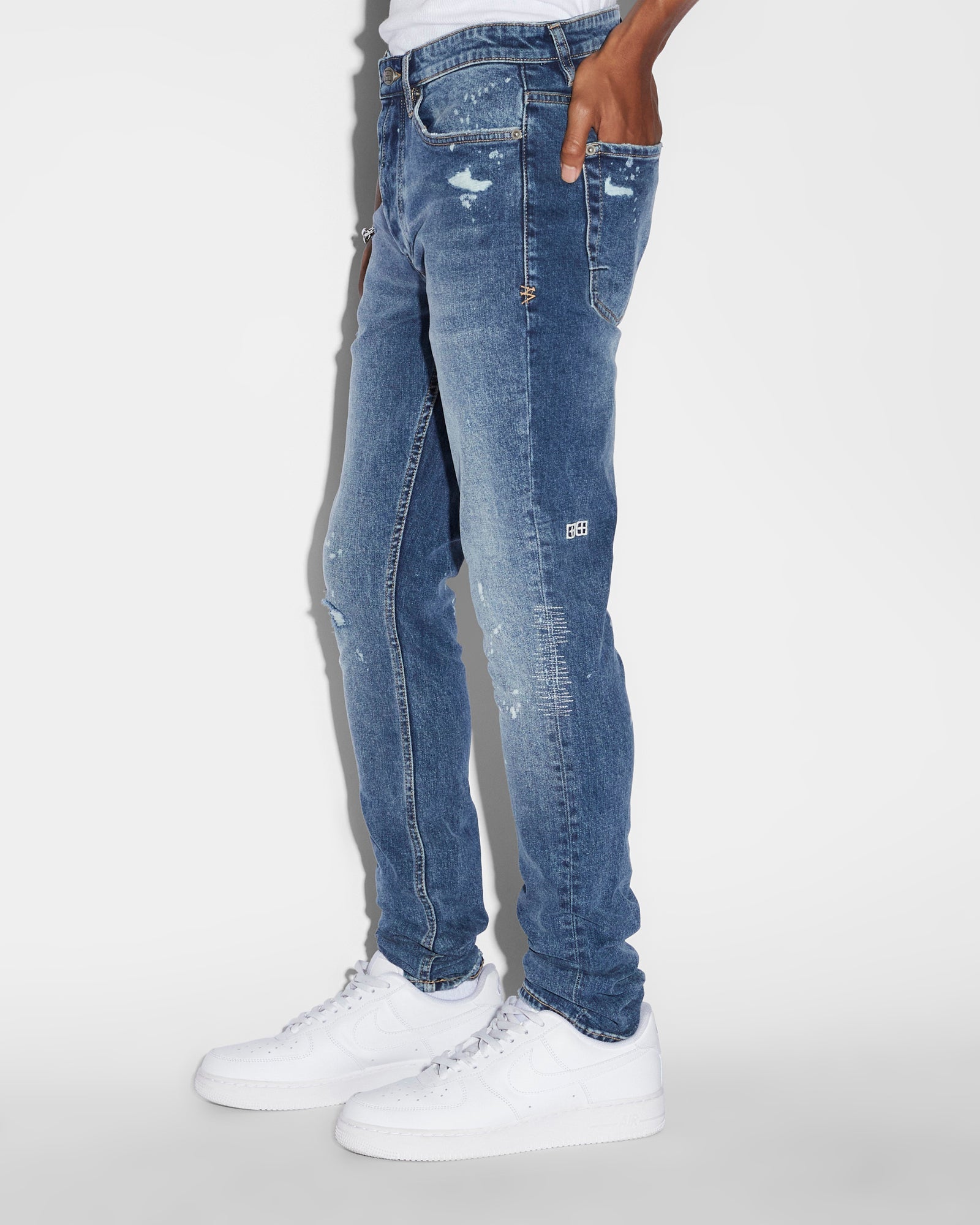 MENS  VAN WINKLE KULTURE TRASHED SKINNY DENIM JEANS