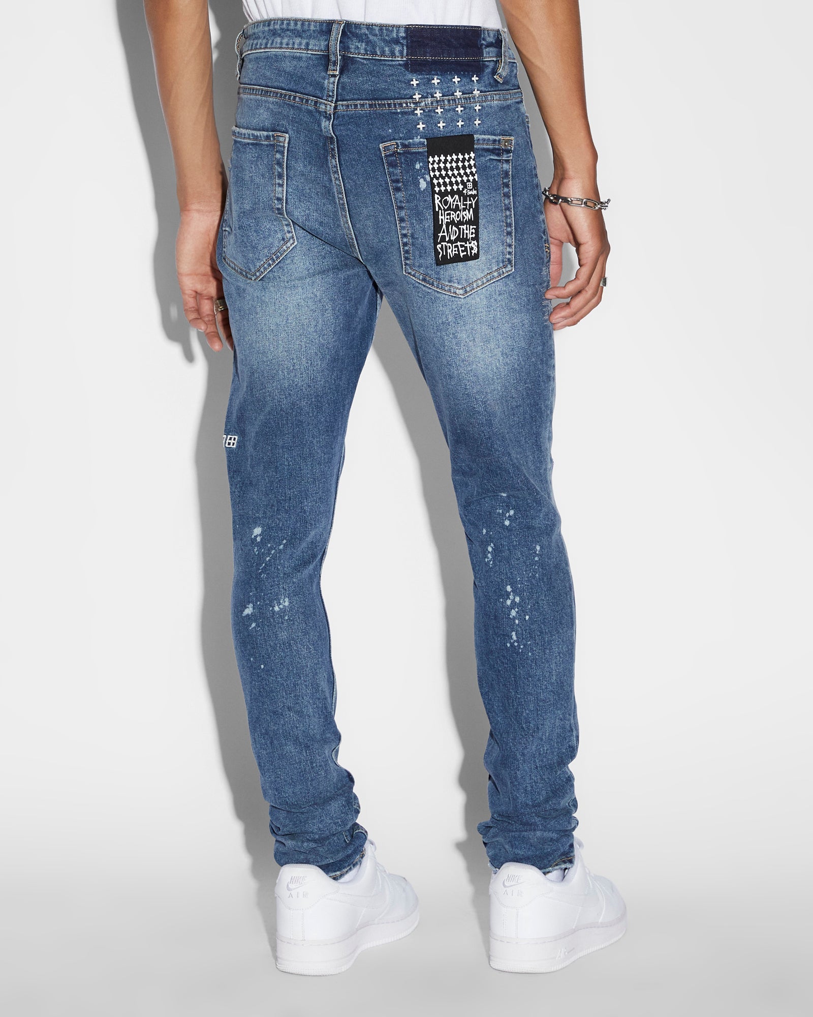 MENS  VAN WINKLE KULTURE TRASHED SKINNY DENIM JEANS