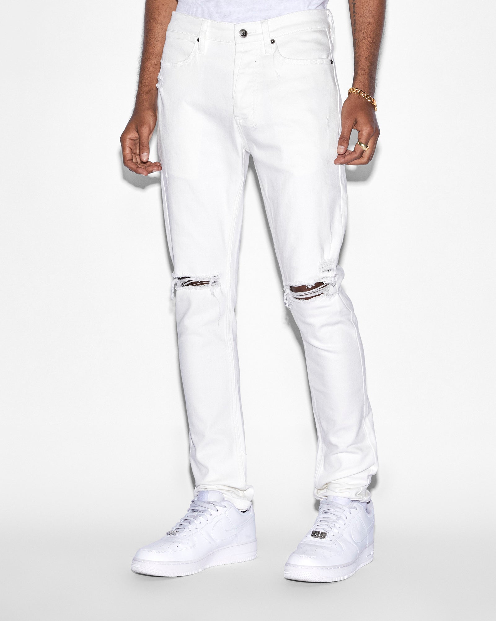 MENS VAN WINKLE AVALANCHE TRASHED SKINNY DENIM JEANS