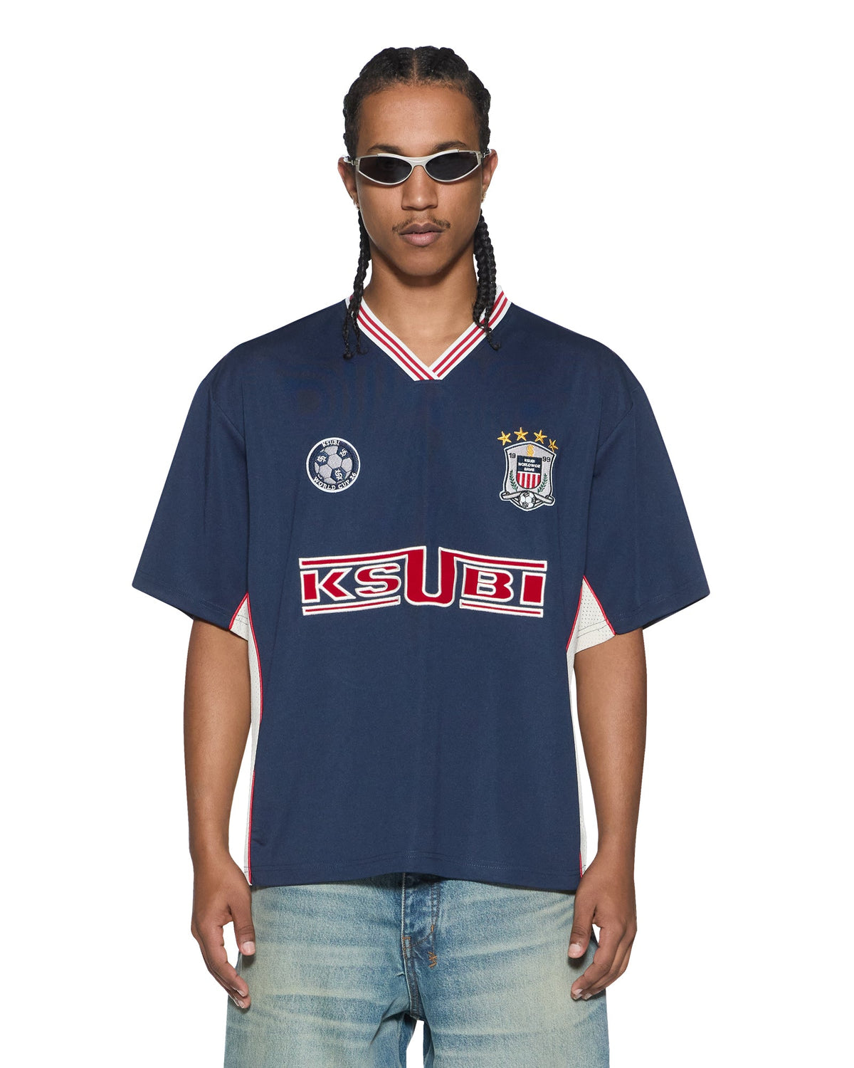 MENS OFFSIDE SS JERSEY NAVY FASHION TOPS