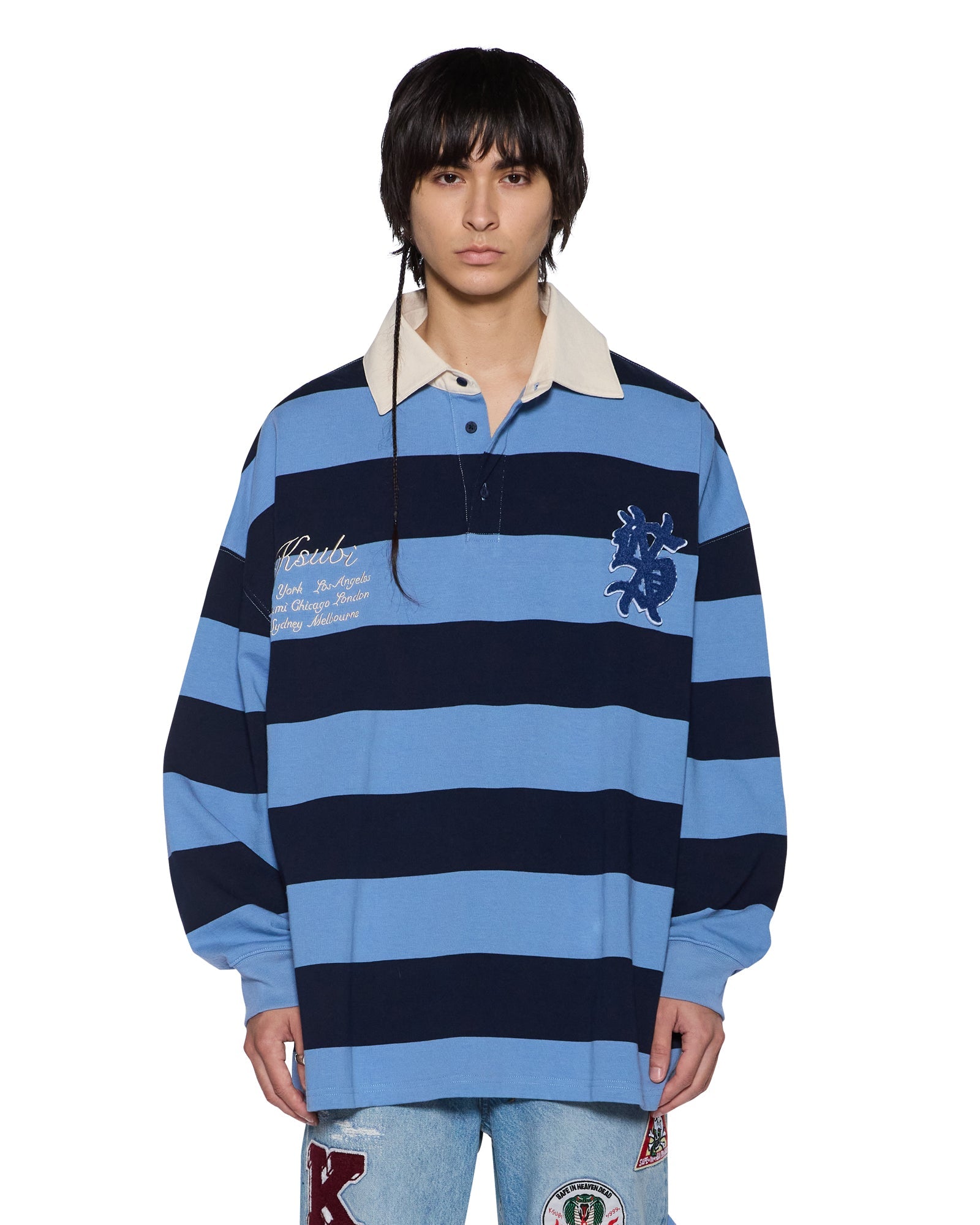 MENS  RUGGED RUGBY JERSEY FADED ICE BOXY FASHION TOPS