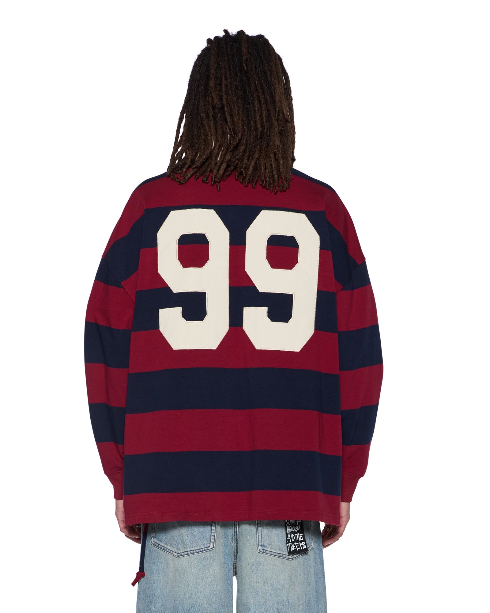 MENS  RUGGED RUGBY JERSEY FIRE FADE BOXY FASHION TOPS