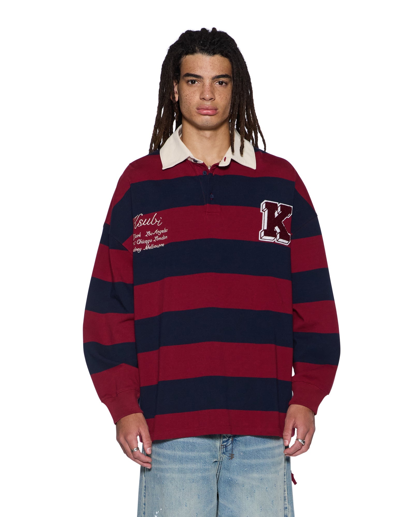 MENS RUGGED RUGBY JERSEY FIRE FADE BOXY FASHION TOPS