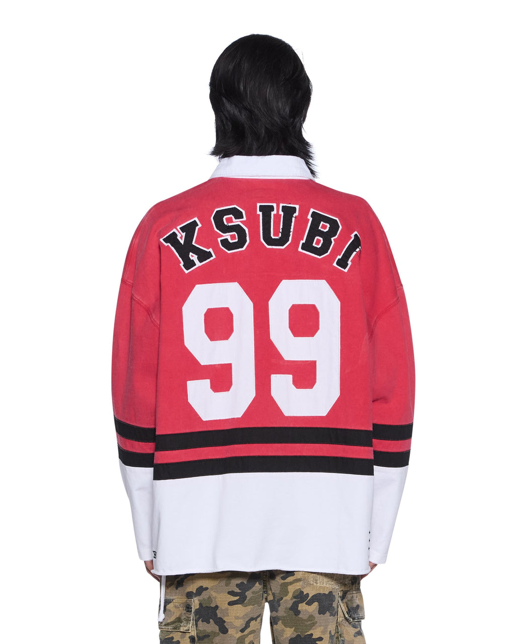 Mens Duke Rugby Ls Jersey Red Oversized Shirts - Multi Colour