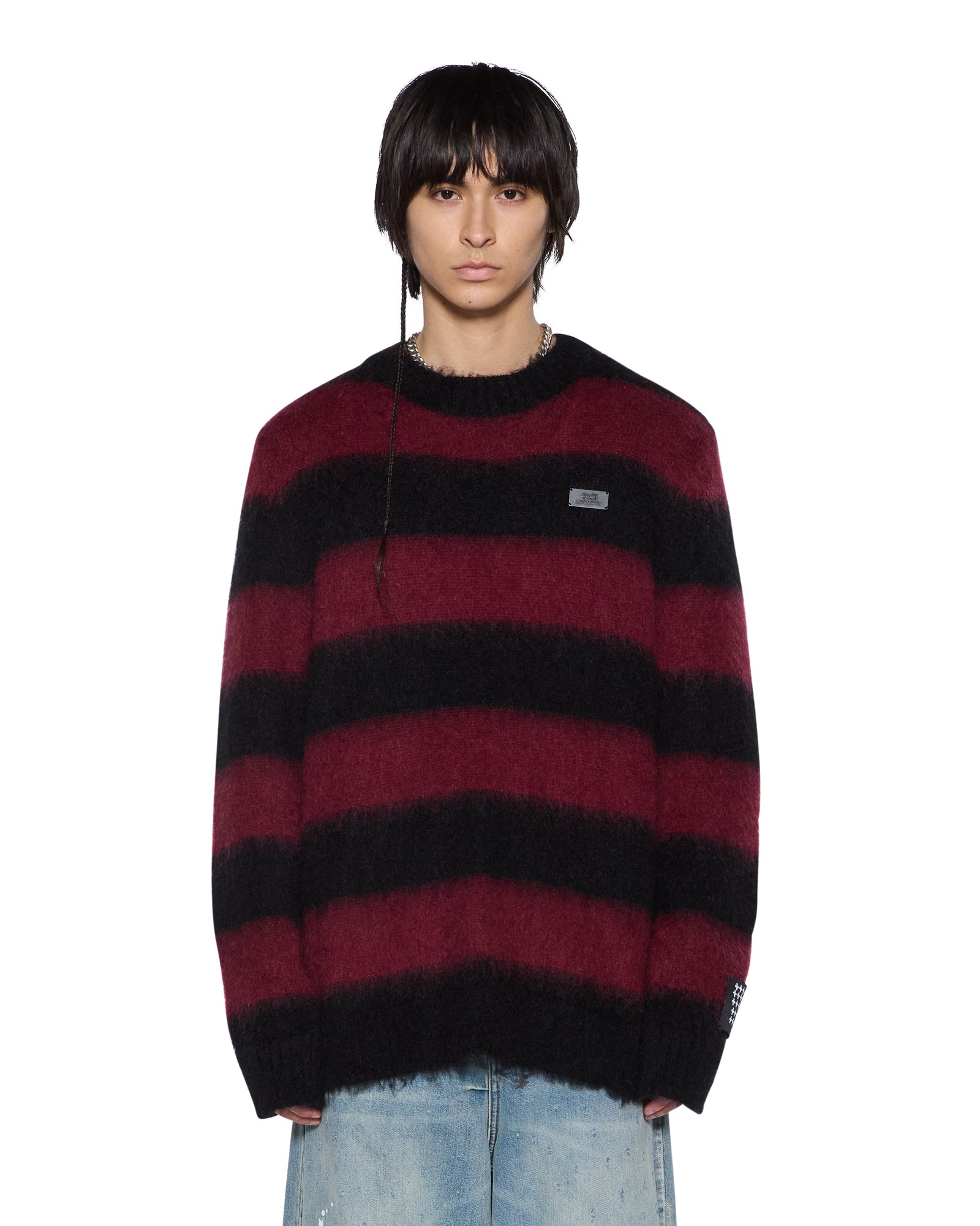 MENS RUGGED MOHAIR KNIT CREWNECK OX BOXY KNITWEAR
