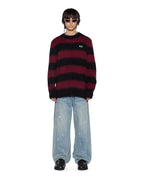 Mens Rugged Mohair Knit Crewneck Ox Boxy Knitwear - Multi Colour