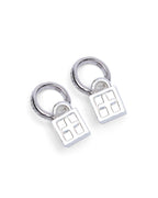 KRYSTAL BOX CROSS HUGGIE EARINGS SILVER JEWELLERY