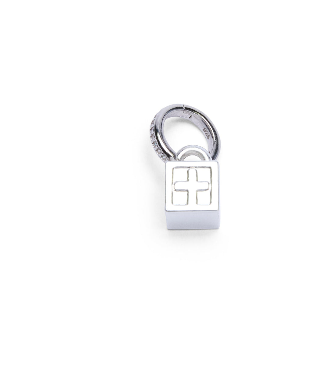 KRYSTAL BOX CROSS HUGGIE EARINGS SILVER JEWELLERY