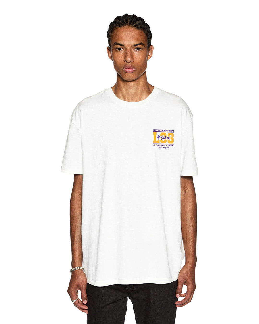 MENS  LA AND THE STREETS SS BIGGIE TEE WHITE OVERSIZED TEES