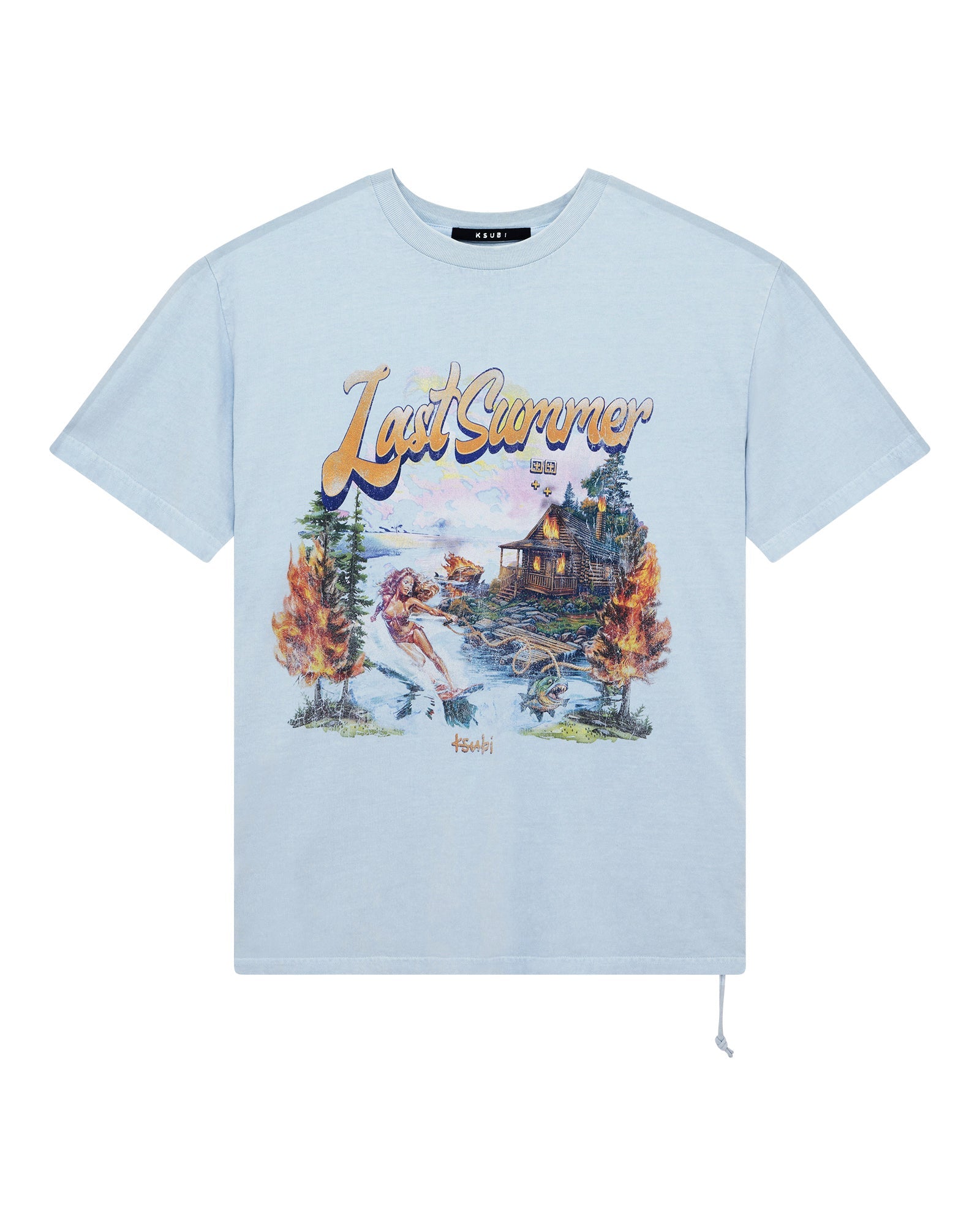 MENS  LAST SUMMER BIGGIE SS TEE BLUE MIST OVERSIZED TEES