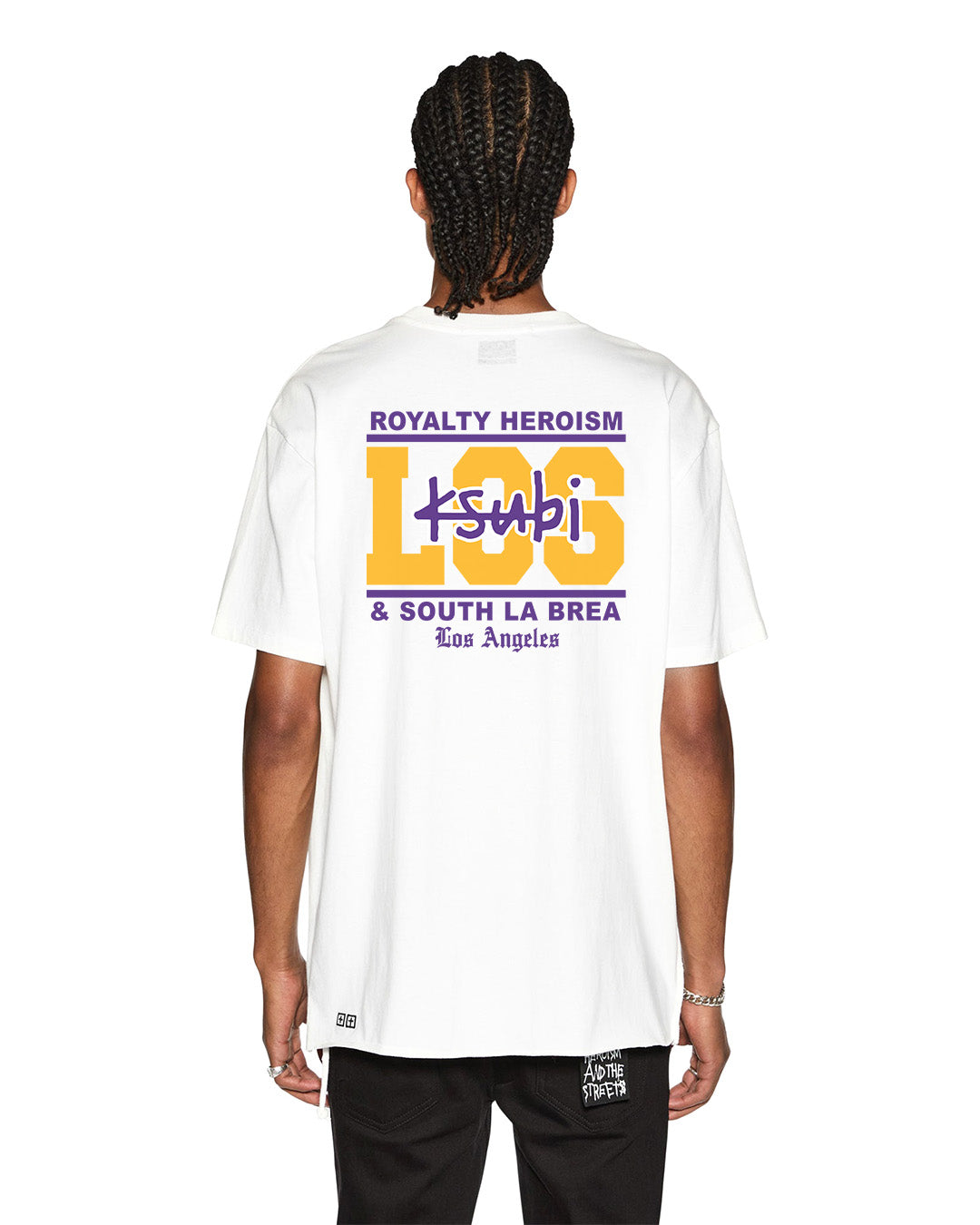 MENS  LA AND THE STREETS SS BIGGIE TEE WHITE OVERSIZED TEES