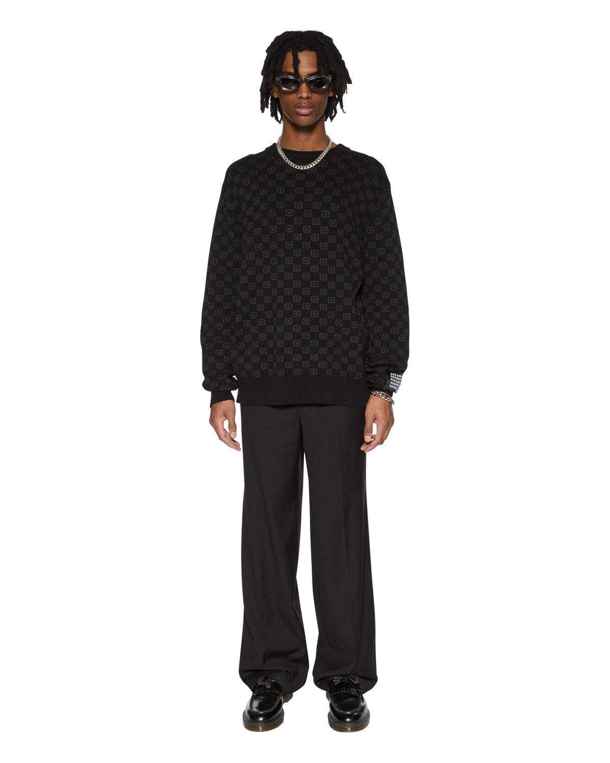 Mens Melrose Suit Pant Black Relaxed Pants - Black
