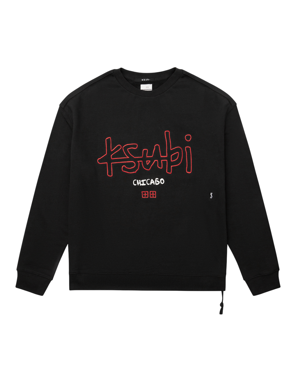 MENS CHICAGO 4X4 BIGGIE CREW JET BLACK FLEECE
