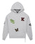 MENS  PATCHED EKCESS HOODIE GREY MARLE OVERSIZED FLEECE