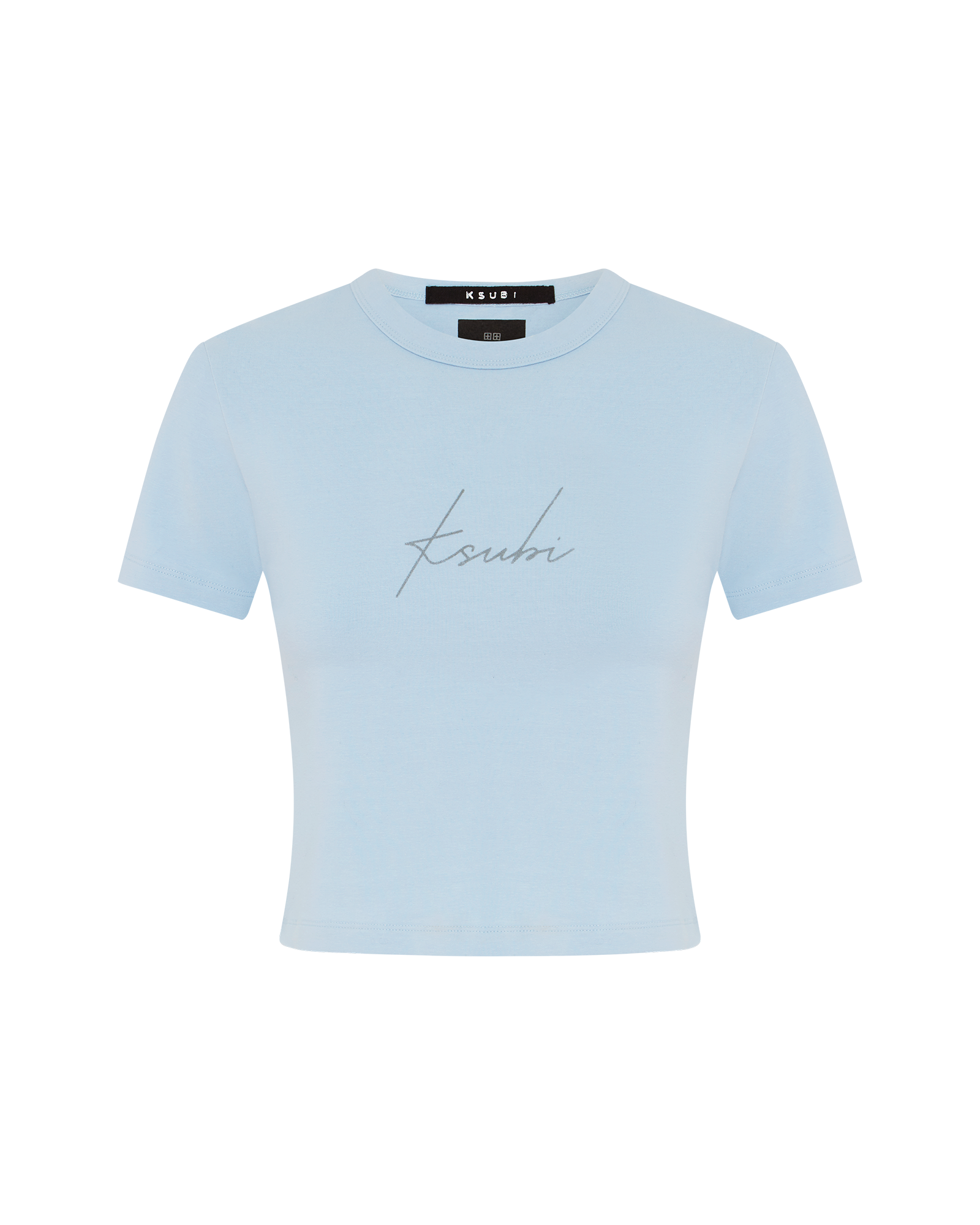 WOMENS  MONIKER BABY TEE SKY FITTED TEES