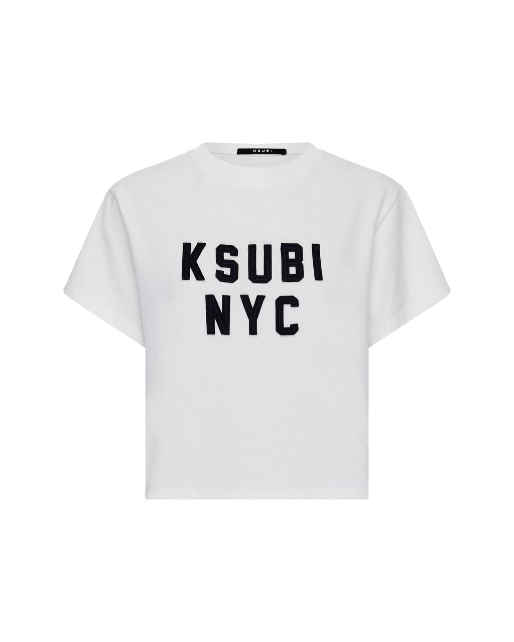 Womens Nyc Shrunken Ss Tee White Fitted Tees - White