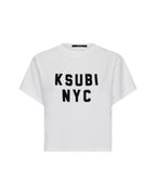 Womens Nyc Shrunken Ss Tee White Fitted Tees - White