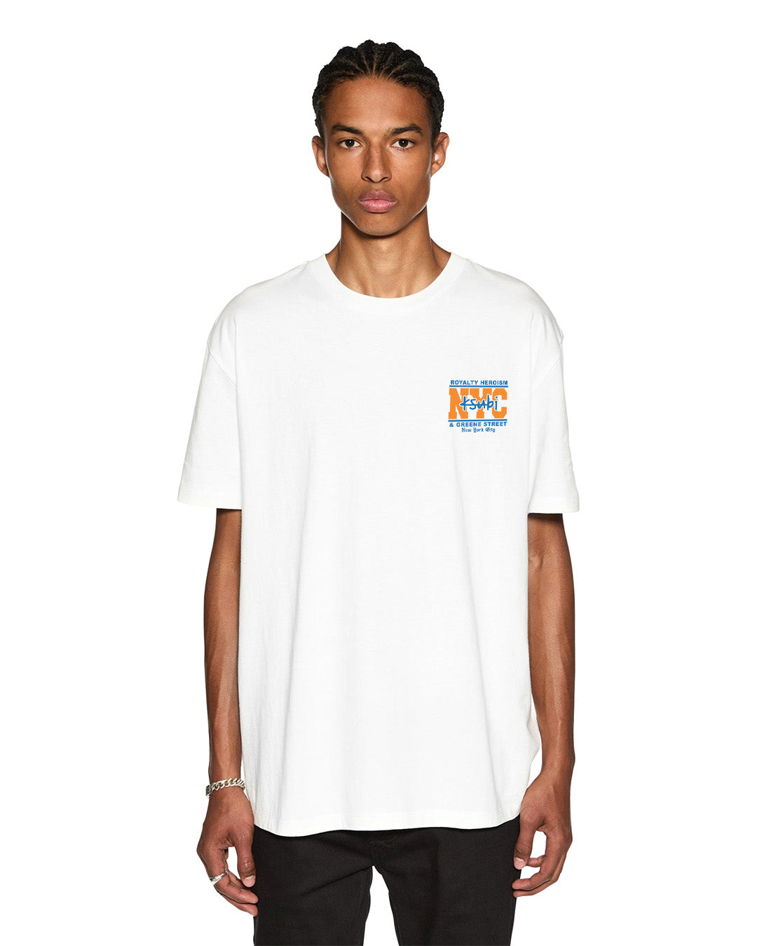 MENS NYC AND THE STREETS SS BIGGIE TEE WHITE OVERSIZED TEES