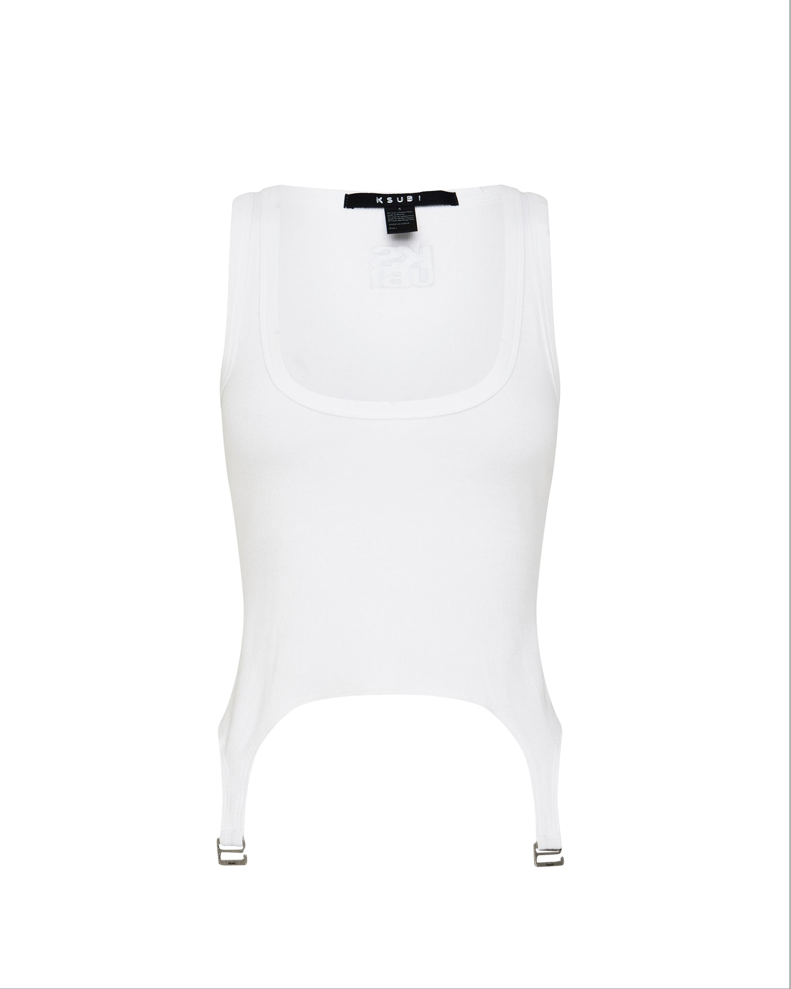 WOMENS  ORIGIN TANK GARTER WHITE FITTED FASHION TOPS