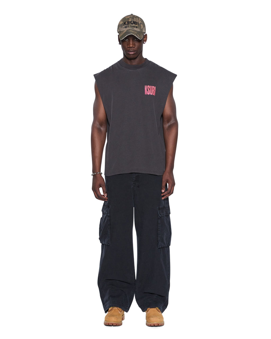 MENS PANTHERA CUT OFF BIGGIE TEE ASH TEES