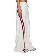 Womens Origin Trackpant Off White Burgundy Relaxed Pants - Beige