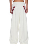 Womens Origin Trackpant Off White Burgundy Relaxed Pants - Beige