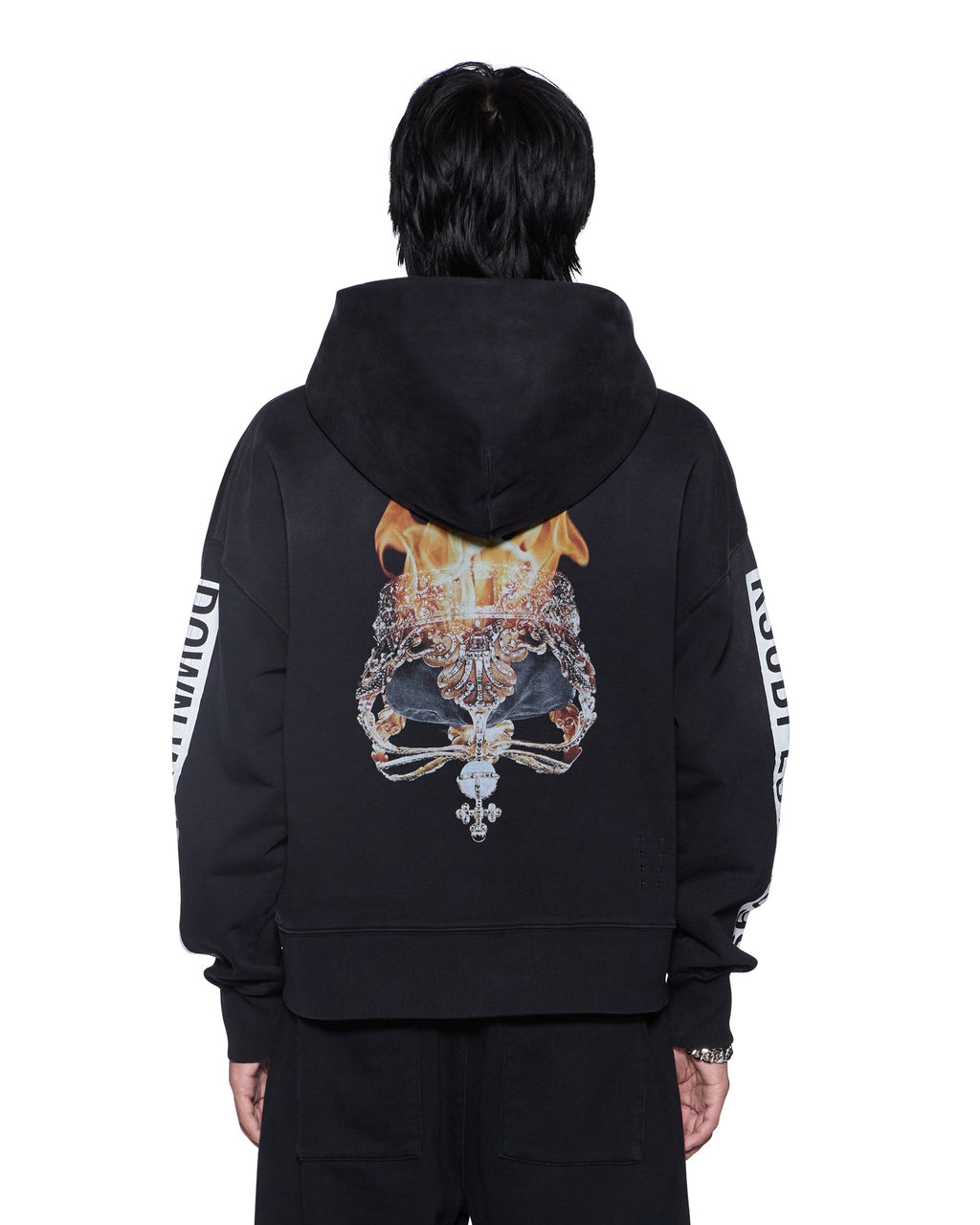 MENS KINGS HALEN ZIP HOODIE BLACK FADE FLEECE