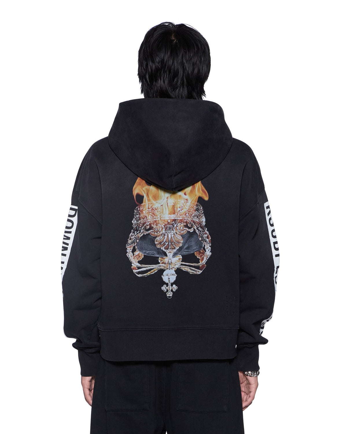 MENS KINGS HALEN ZIP HOODIE BLACK FADE FLEECE