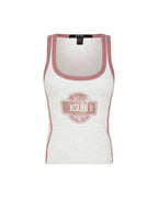 WOMENS PITT LANE ORIGIN TANK SNOW MARLE/RED FASHION TOPS