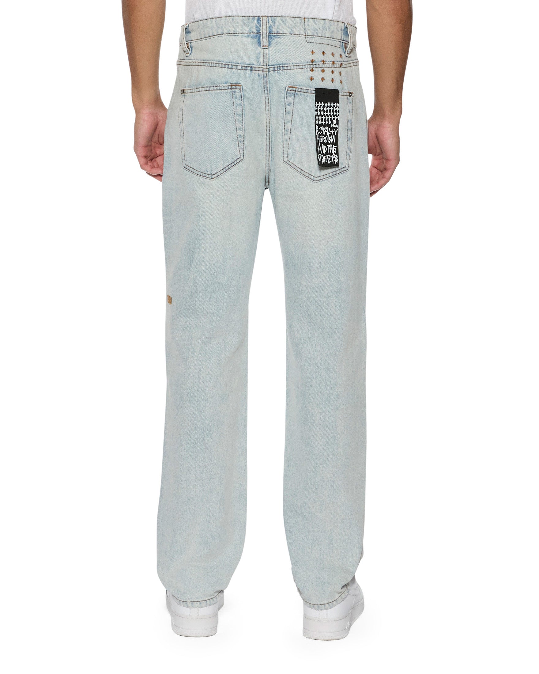 MENS  HAZLOW FROST BLUE STRAIGHT DENIM JEANS