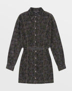 WOMENS CUTOUT SHIRT DRESS CAMO DRESSES