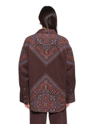 Womens Astra Shirt Folk Bandana Oversized Shirts - Brown