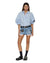 WOMENS  ASTRA LS SHIRT BLUE STRIPE BADGE OVERSIZED SHIRTS