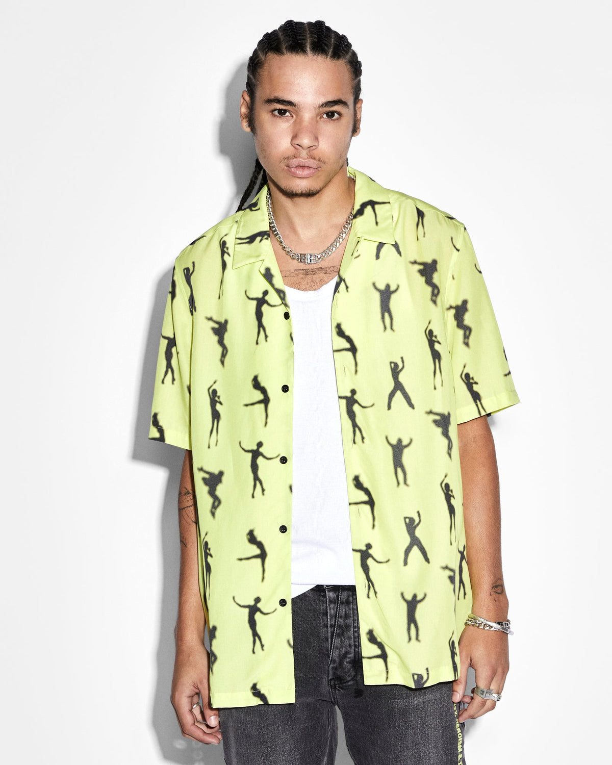 Mens Dance Klass Resort Ss Shirt Daylite Regular Shirts - Green