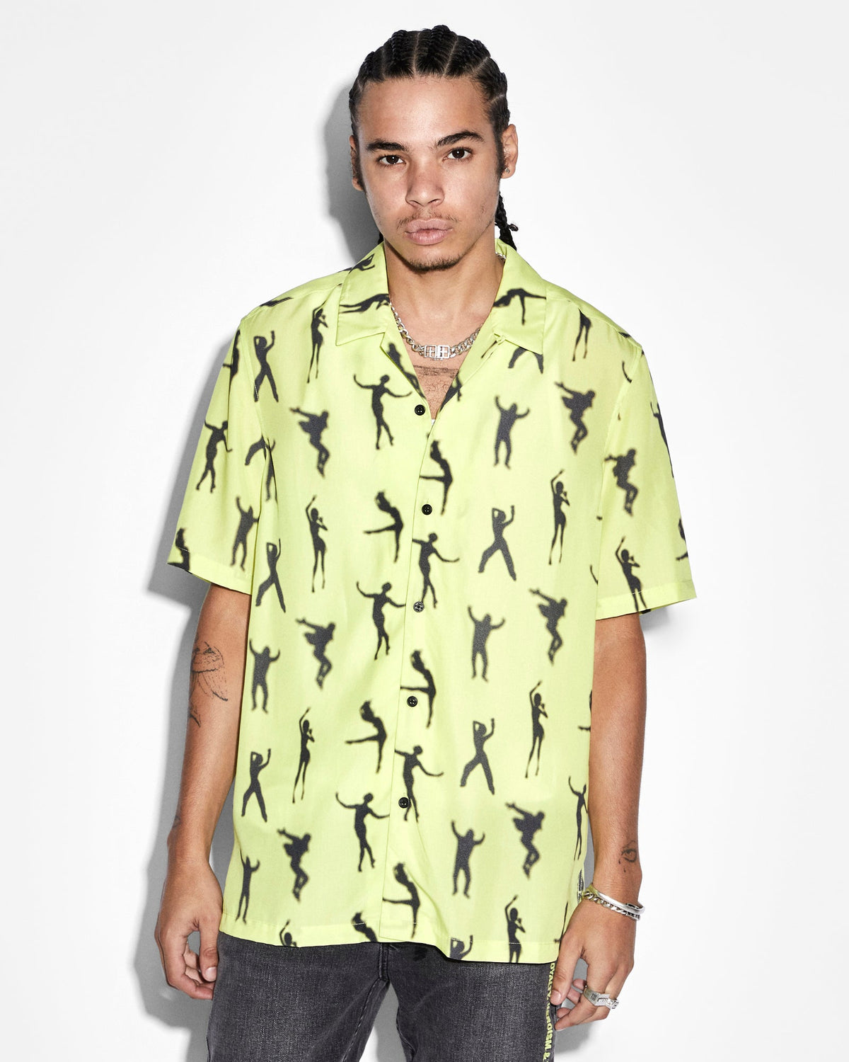 Mens Dance Klass Resort Ss Shirt Daylite Regular Shirts - Green