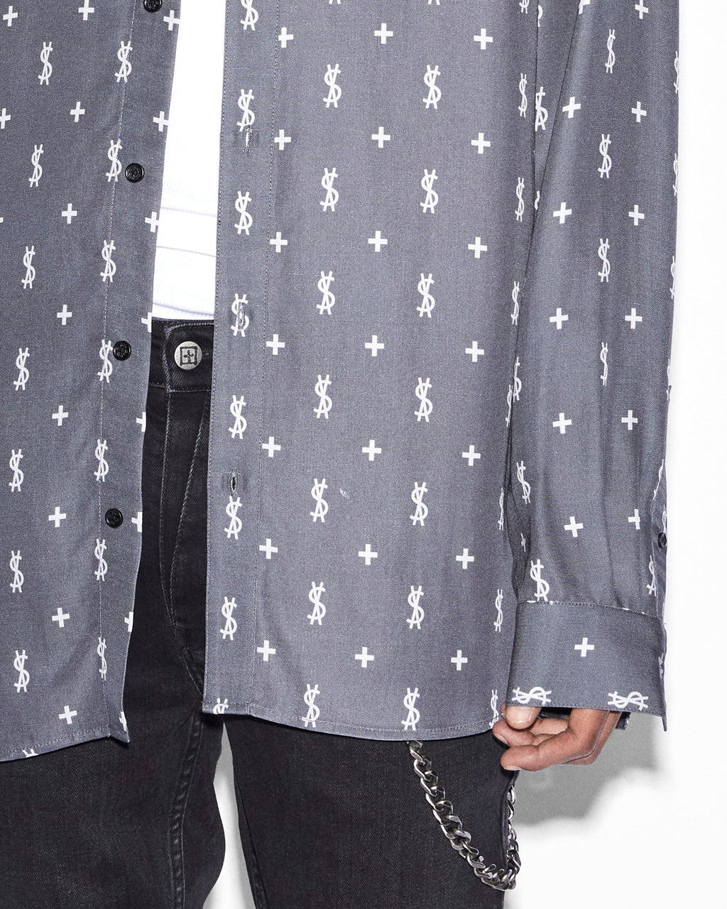 MENS DOLLAGRAM DOWNTOWN LS SHIRT BLACK SHIRTS
