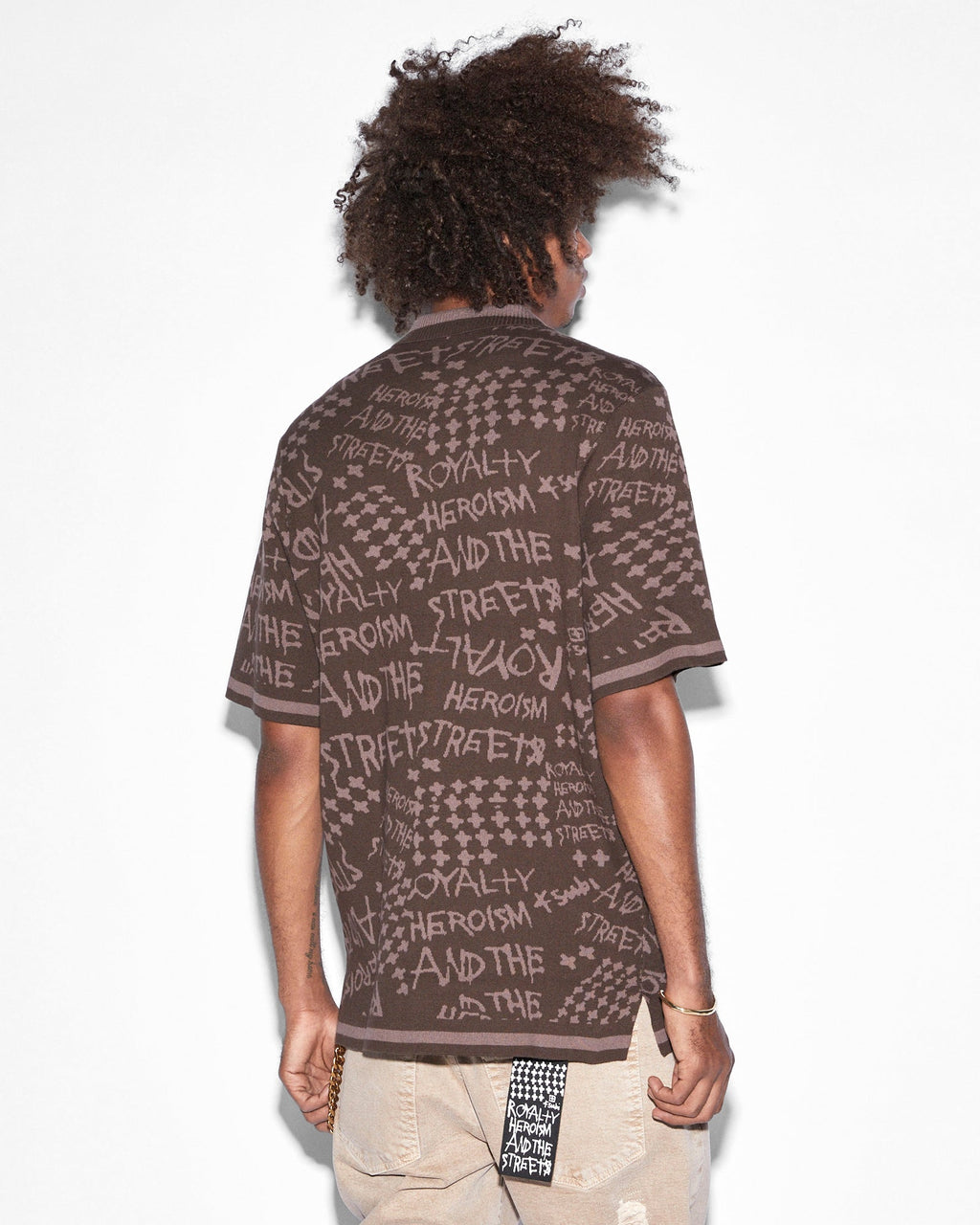 Mens Heroism Knit Resort Ss Shirt Java Regular Shirts - Brown